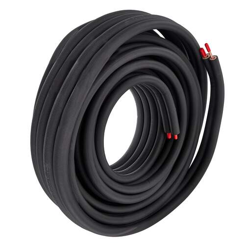 AircoTube koelleiding geïsoleerd Ø1/4" x 1/2" (rol van 30 meter) P2430-B, zwart